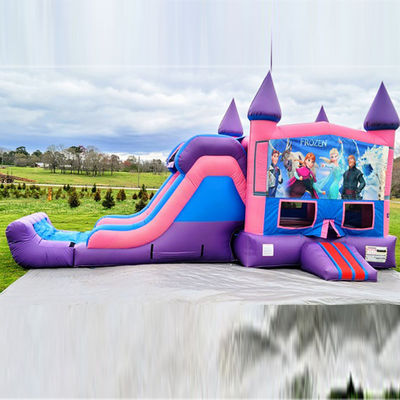 Parco giochi all'aria aperta Inflatabile Frozen Bouncy Castle con scivolo Commercial Grade Durable
