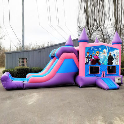 Parco giochi all'aria aperta Inflatabile Frozen Bouncy Castle con scivolo Commercial Grade Durable