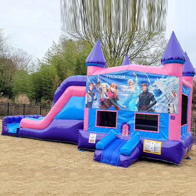Parco giochi all'aria aperta Inflatabile Frozen Bouncy Castle con scivolo Commercial Grade Durable