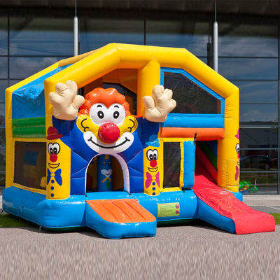 Bambini Clown Bouncer gonfiabile Parco giochi all'aperto con diapositiva Spedizione via mare / vendita aerea