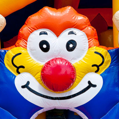 Bambini Clown Bouncer gonfiabile Parco giochi all'aperto con diapositiva Spedizione via mare / vendita aerea