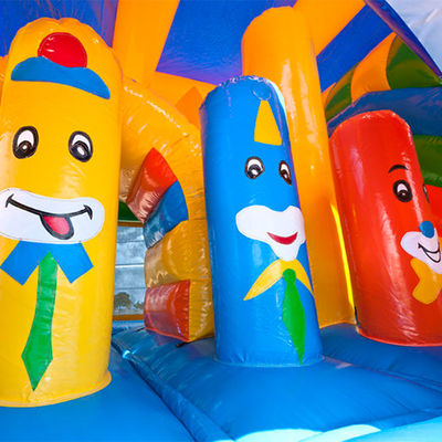 Bambini Clown Bouncer gonfiabile Parco giochi all'aperto con diapositiva Spedizione via mare / vendita aerea