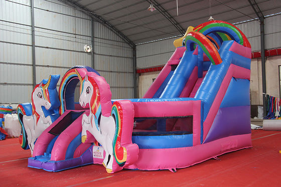 Gamma di età 14 anni in su Unicorn rosa gonfiabile Castello a rimbalzo Bouncer Combo per unisex