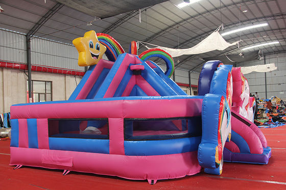 Gamma di età 14 anni in su Unicorn rosa gonfiabile Castello a rimbalzo Bouncer Combo per unisex