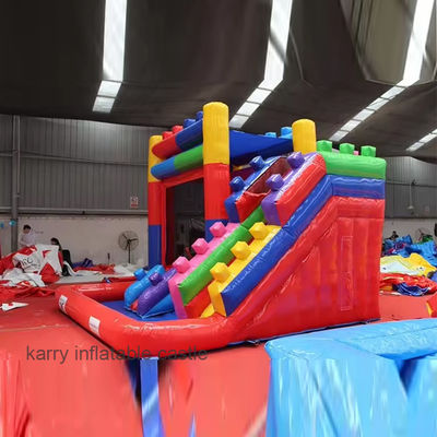 Stampa a schermo casa gonfiabile salto a slitta per feste commerciali castello combinato