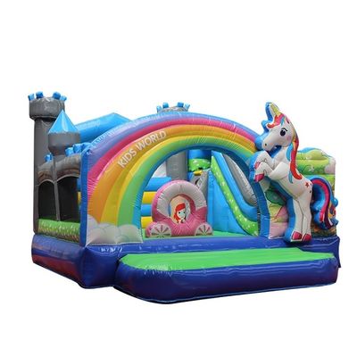 PVC Kids Bouncer Unicorn gonfiabile Castello Unicorn Commerciale con soffiatore incluso
