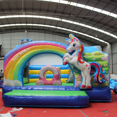 PVC Kids Bouncer Unicorn gonfiabile Castello Unicorn Commerciale con soffiatore incluso