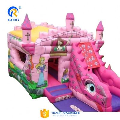 Castello rosa gonfiabile cameleone castello a rimbalzo combo scivolo con accessori