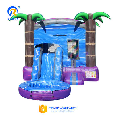 Parco giochi per bambini all'aperto Palma tropicale Castello gonfiabile scivolo con kit di riparazione