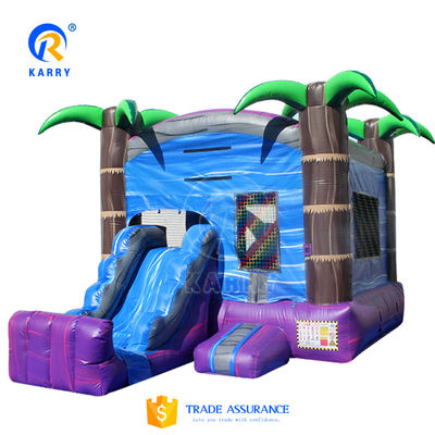Parco giochi per bambini all'aperto Palma tropicale Castello gonfiabile scivolo con kit di riparazione