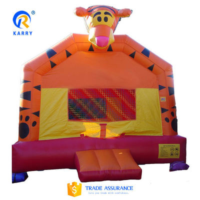Castello salto per bambini di tigri in telaio in PVC con slitta gonfiabile