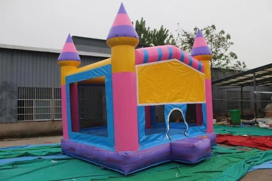 Colore personalizzato Bounce House gonfiabile Castello Jumper con anello da basket Verde Blu