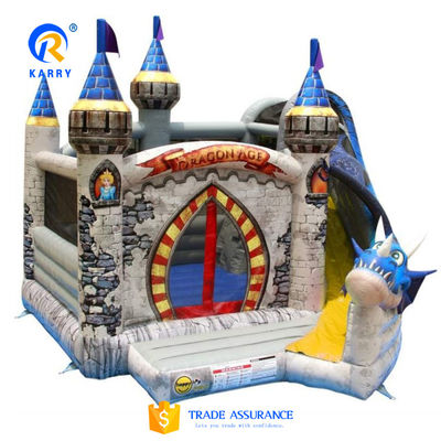 Dragon Age casa gonfiabile rimbalzo con scivolo EN71 certificato Dinosauro castello scivolo