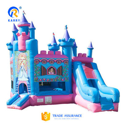 Colore personalizzato Castello Principessa/Slide Combo PORTABLE Tematica congelata Castello rimbalzante in PVC