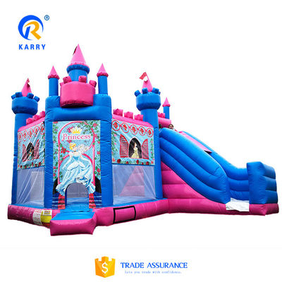 Colore personalizzato Castello Principessa/Slide Combo PORTABLE Tematica congelata Castello rimbalzante in PVC