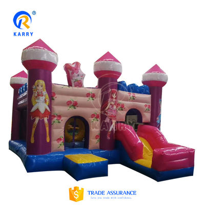 Ragazze Rosa Cartone animato Bala Fata Magica Bouncer gonfiabile Castello con diapositiva 6 * 4 * 3.5m Dimensione