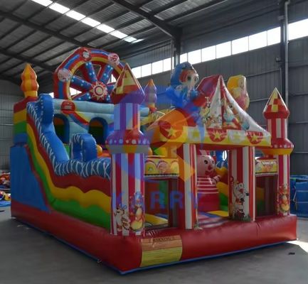 Slide combinato labirinto gonfiabile e grande castello da salto per parco di divertimenti certificato EN71/CE