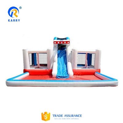 Castello Bambini squalo gonfiabile salto casa con scivolo d'acqua e design portatile