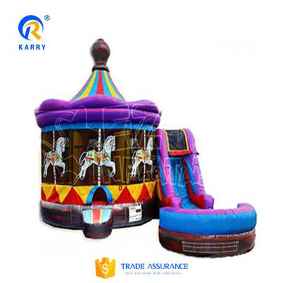 Caratteristiche PORTABLE Carousel gigante Castello a rimbalzo Combo Slide con colore personalizzato