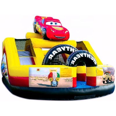 Personalizza personaggio a doppio scivolo Monster Truck Inflatabile Castello rimbalzante per bambini