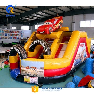 Personalizza personaggio a doppio scivolo Monster Truck Inflatabile Castello rimbalzante per bambini
