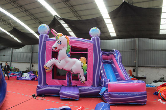 5x5m Rainbow Unicorn gonfiabile Bouncy Castle Slide Combo Collezione di colori personalizzata