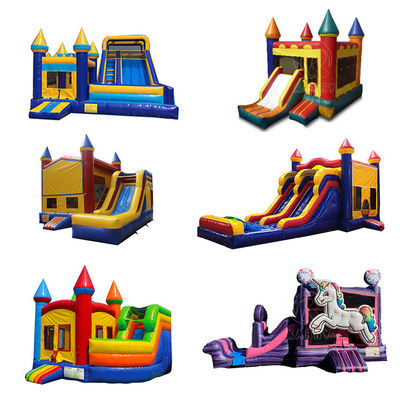 5x5m Rainbow Unicorn gonfiabile Bouncy Castle Slide Combo Collezione di colori personalizzata