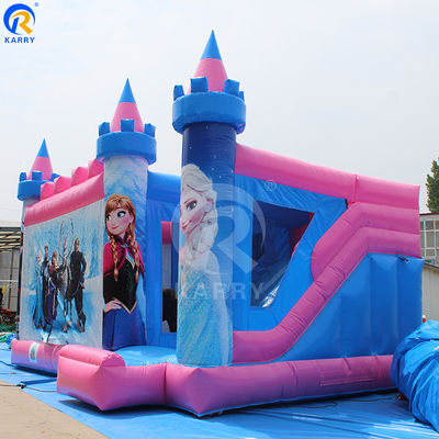 Parco giochi all'aria aperta colore personalizzato gonfiabile castello rimbalzante tema congelato bouncer slide