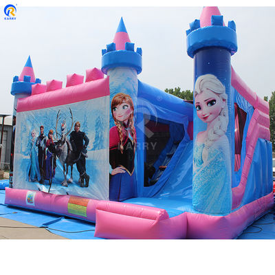 Parco giochi all'aria aperta colore personalizzato gonfiabile castello rimbalzante tema congelato bouncer slide