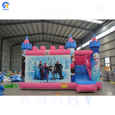 Parco giochi all'aria aperta colore personalizzato gonfiabile castello rimbalzante tema congelato bouncer slide