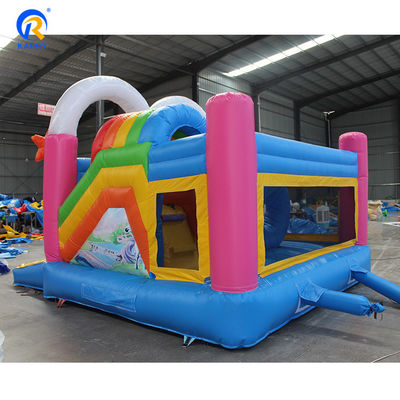 Unisex PORTABLE Arcobaleno Unicorni Castello Salto Bouncer Slide Combo in colore arcobaleno