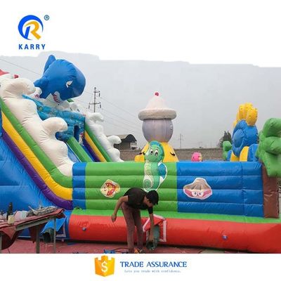 Tematica del mondo del mare big bouncy slide gonfiabile fun city commerciale bounce house 8x5x5.2m