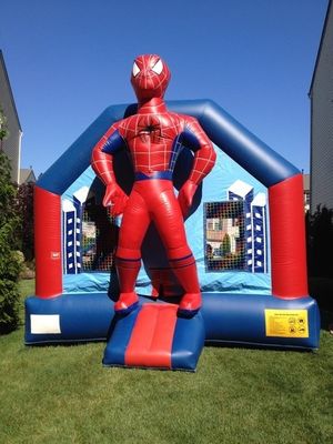 Casa gonfiabile da 65 kg con scivolo e 3D Spiderman Air Jumping Design
