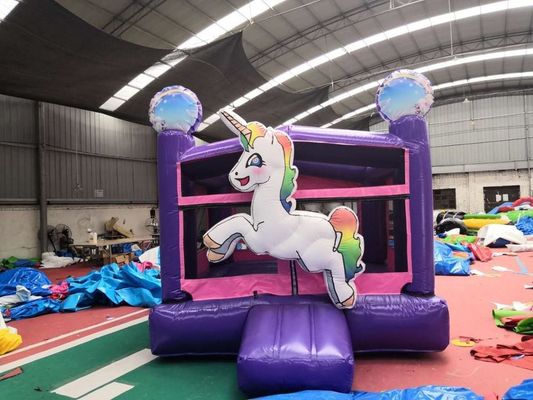 EN71/EN14960 Certificato Castello gonfiabile a ripresa a unicorno per le avventure di salto dei bambini
