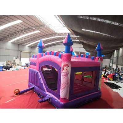 5*5*4.2m Slide a forma di castello gonfiabile per la principessa rosa