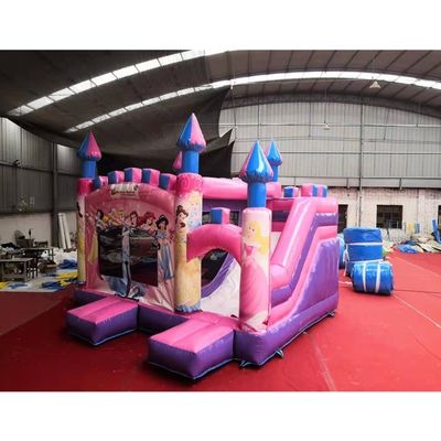 5*5*4.2m Slide a forma di castello gonfiabile per la principessa rosa