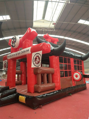 Parco di divertimenti popolare Castello gonfiabile Karate Ninja Guerriero Bouncer Castello salto
