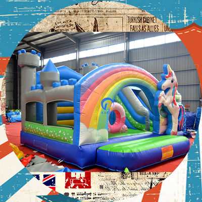 PORTABLE Castello per bambini Play House con unicorno e Rainbow Bridge Bouncy Castle Rental