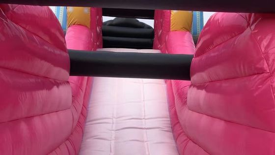 Bouncer gonfiabile con slide e kit di riparazione Commercial Pink Princess Carriage Combo