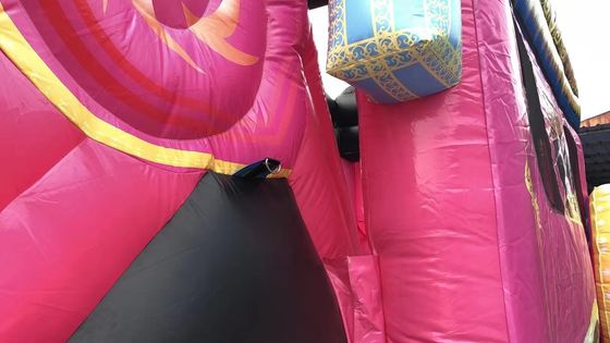 Bouncer gonfiabile con slide e kit di riparazione Commercial Pink Princess Carriage Combo