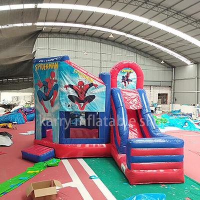 KR-BH610 Casa di rimbalzo a colori commerciali personalizzati con scivolo e Spiderman