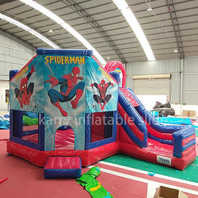 KR-BH610 Casa di rimbalzo a colori commerciali personalizzati con scivolo e Spiderman