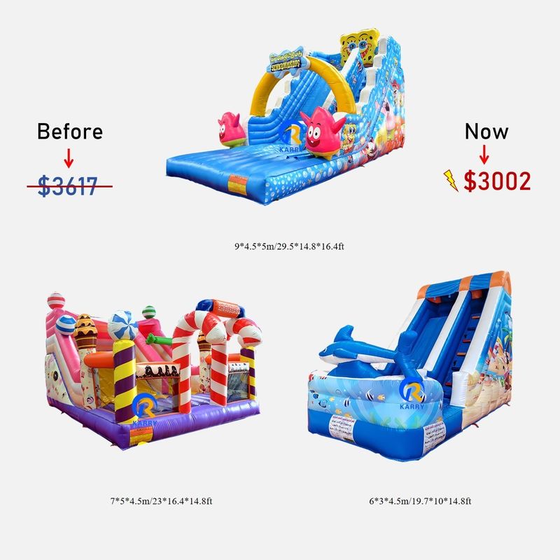 5-10 Passeggeri ammessi Pacchetto cartoni animati Parco di divertimenti Giocattoli gonfiabili in PVC per bambini