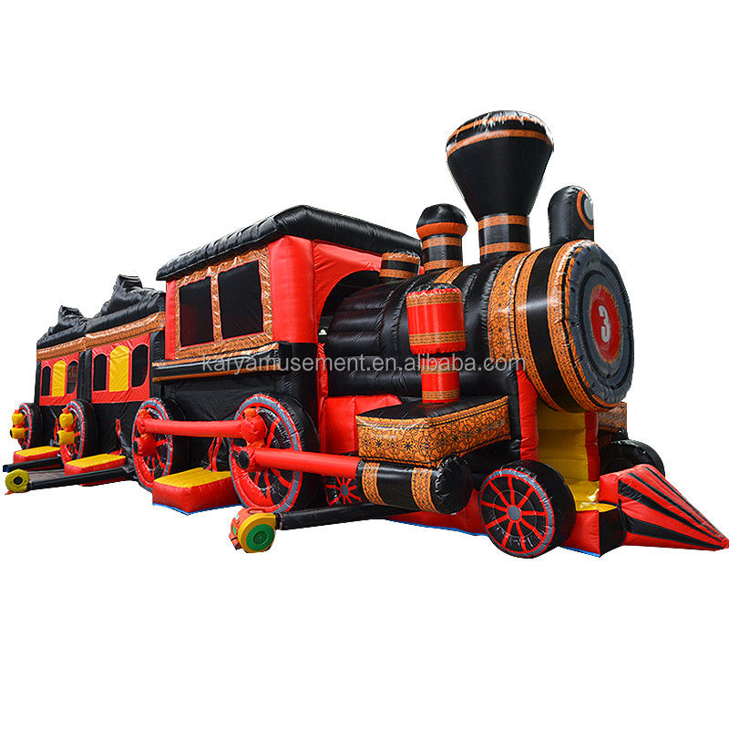 Commercial Inflatable Train Obstacle Course Combo Bounce House per giochi per bambini all'aria aperta