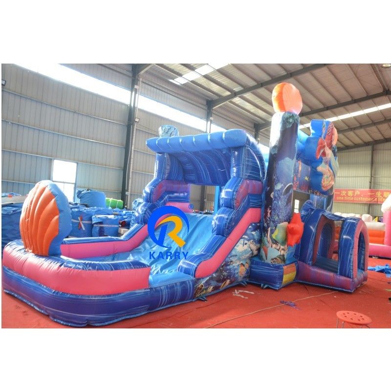 Parco acquatico gonfiabile con scivolo Unisex Blu Sirena Casa rimbalzo e piscina grande