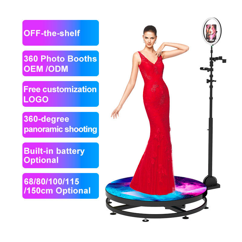 48h Fast DHL Spedizione 360 Video Photobooth con specchio magico LED e custodia iPad 115cm