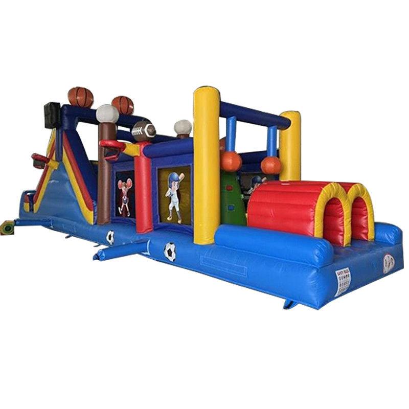 Gioco sportivo a palla unisex pista terra campo di ostacoli gonfiabile con casa rimbalzo e scivolo