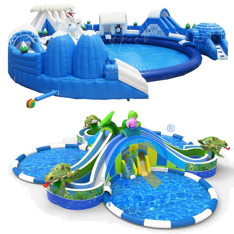 Scivolo idraulico gonfiabile e piscina per bambini e adulti con un design ecologico