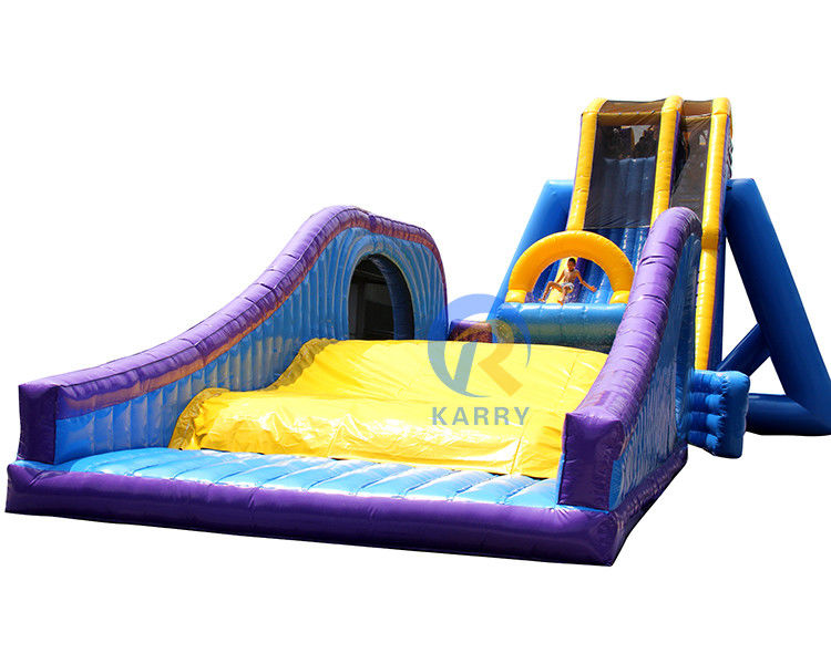 Grande campo di ostacoli gonfiabile blu popolare Water N Dry Bouncy Slide per bambini e adulti