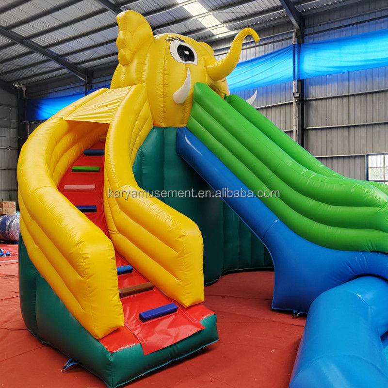 Colorato su misura PVC tema elefante gonfiabile parco acquatico combo scivolo per il parco giochi
